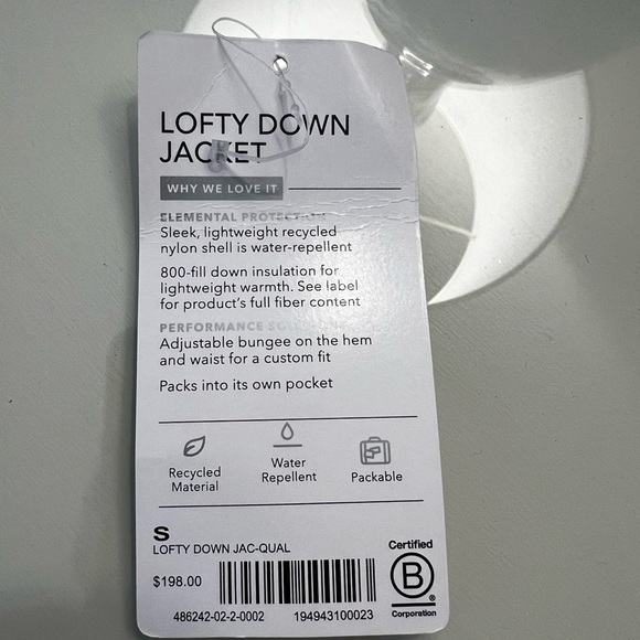 New Athleta Down Jacket Gold. Size S "Packs into its own pocket" - Picture 9 of 14